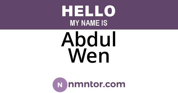 Abdul Wen