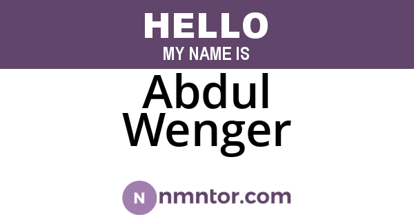 Abdul Wenger