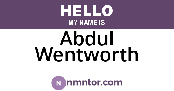 Abdul Wentworth