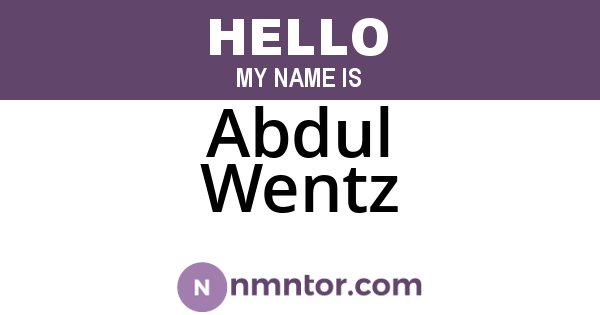 Abdul Wentz