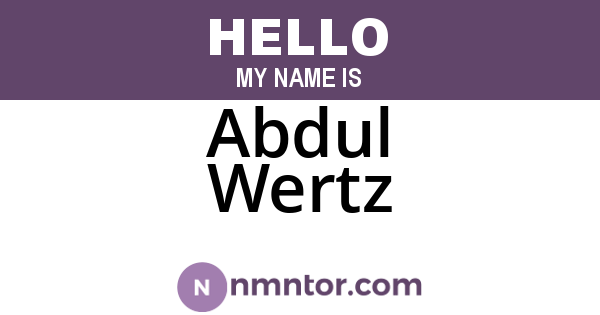 Abdul Wertz