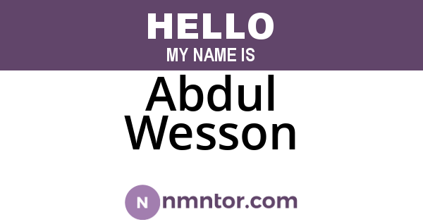 Abdul Wesson