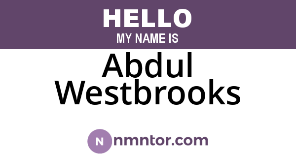 Abdul Westbrooks