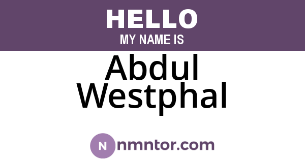 Abdul Westphal