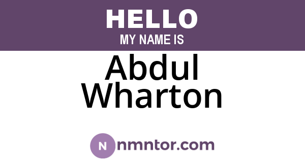 Abdul Wharton