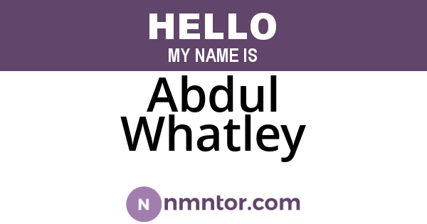 Abdul Whatley