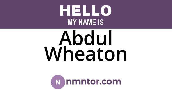 Abdul Wheaton