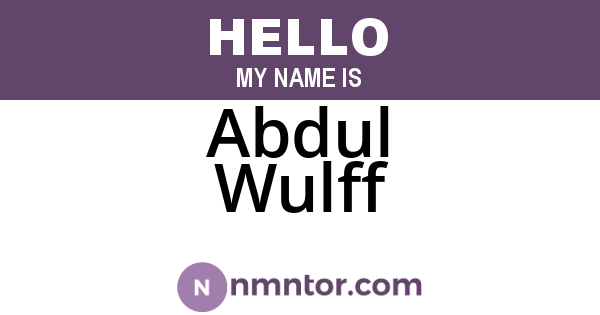 Abdul Wulff