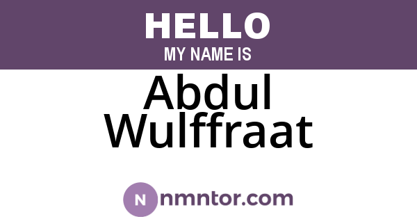 Abdul Wulffraat