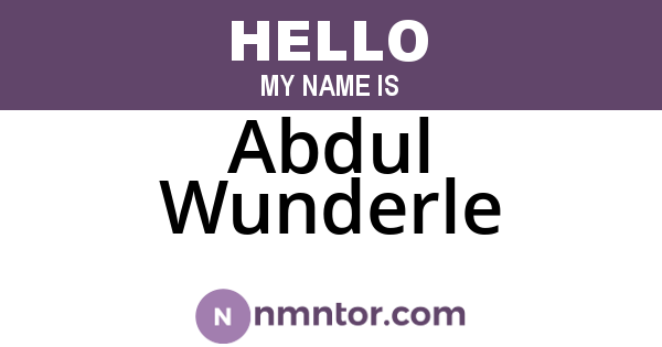 Abdul Wunderle