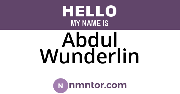 Abdul Wunderlin
