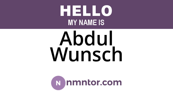 Abdul Wunsch