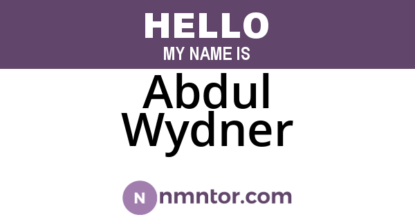 Abdul Wydner