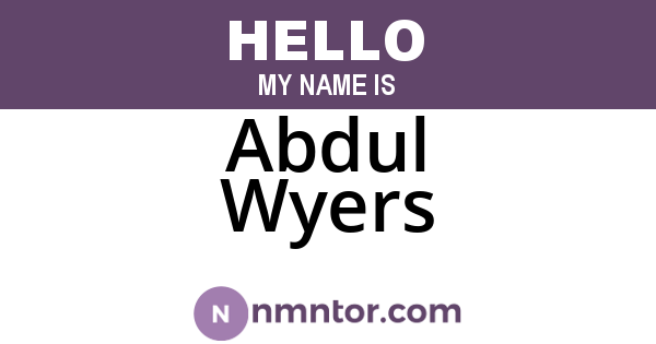 Abdul Wyers
