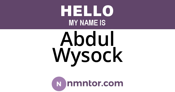 Abdul Wysock