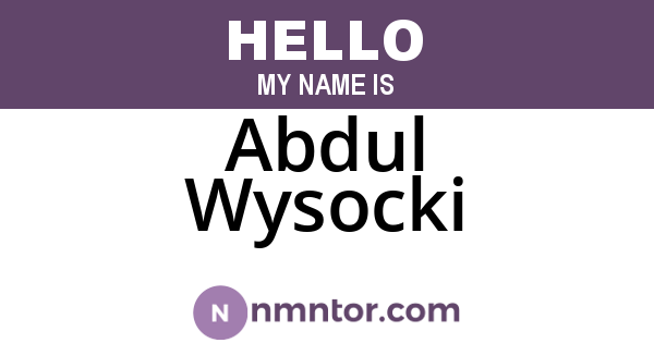 Abdul Wysocki
