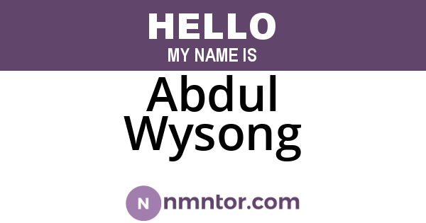 Abdul Wysong