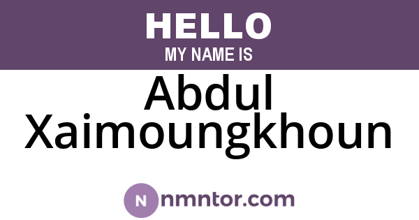Abdul Xaimoungkhoun