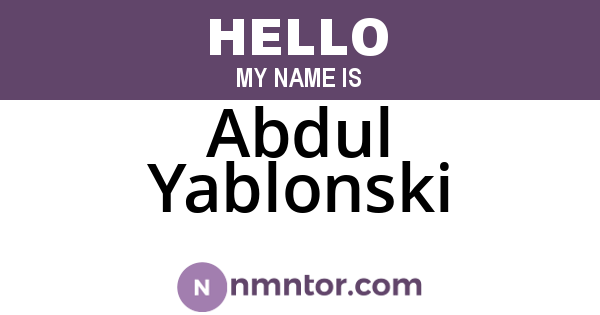 Abdul Yablonski