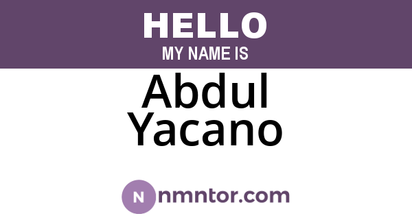 Abdul Yacano