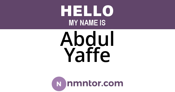 Abdul Yaffe