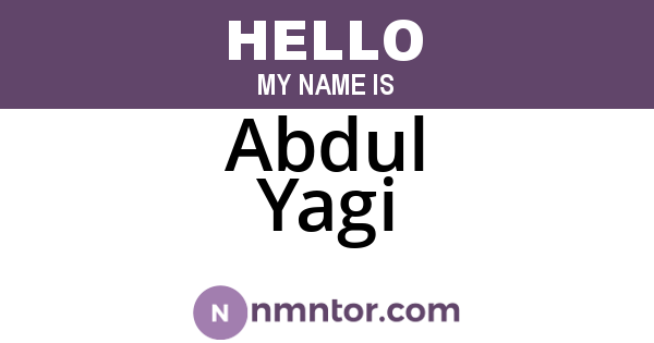 Abdul Yagi