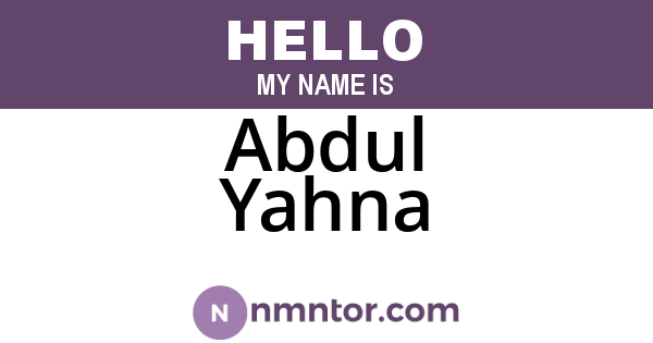 Abdul Yahna