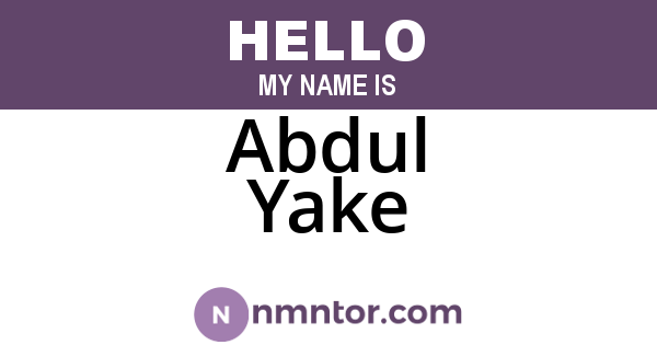 Abdul Yake