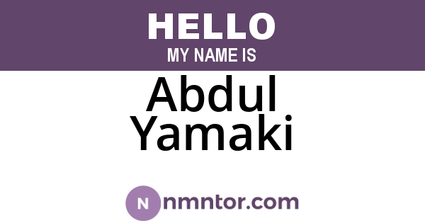 Abdul Yamaki