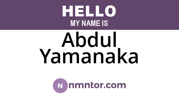 Abdul Yamanaka