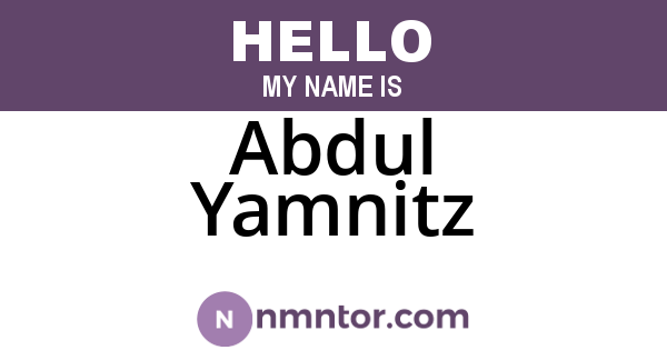 Abdul Yamnitz