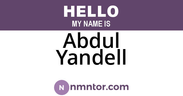 Abdul Yandell