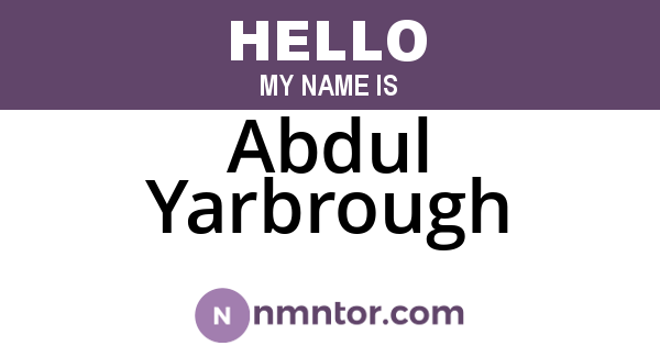 Abdul Yarbrough