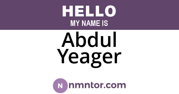Abdul Yeager