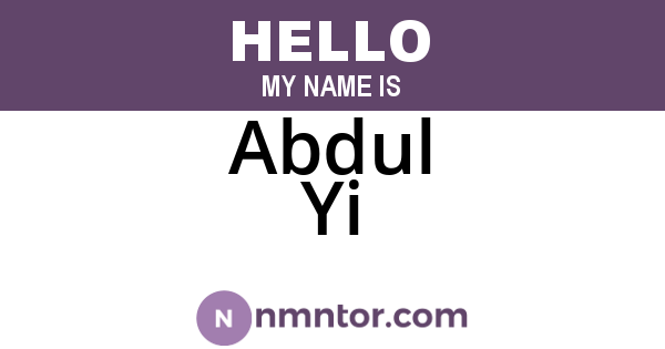 Abdul Yi