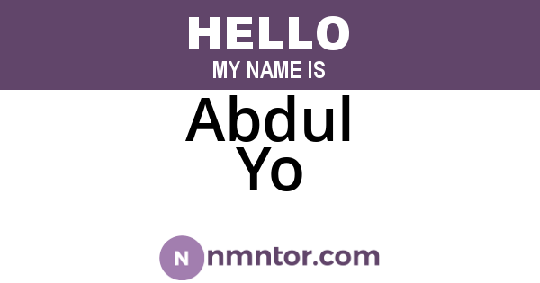 Abdul Yo