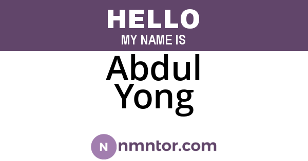 Abdul Yong