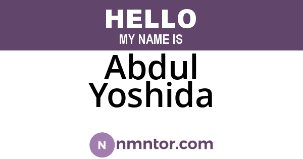 Abdul Yoshida