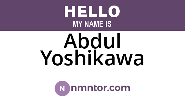 Abdul Yoshikawa