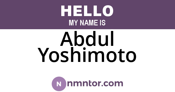 Abdul Yoshimoto