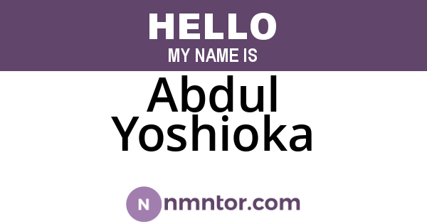 Abdul Yoshioka