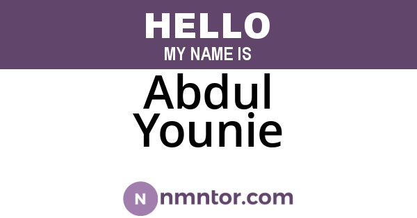Abdul Younie