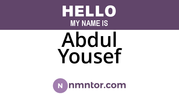 Abdul Yousef