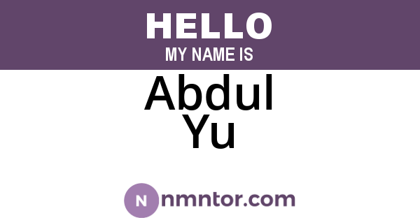 Abdul Yu