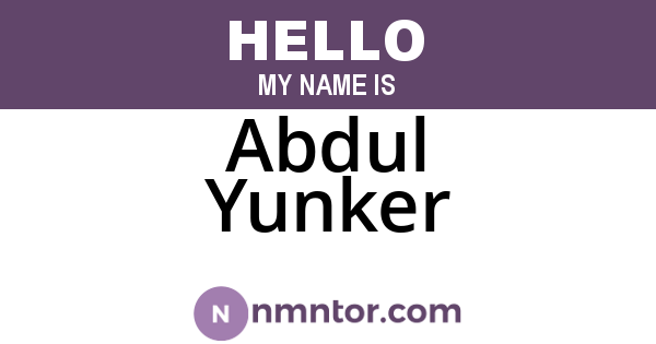 Abdul Yunker