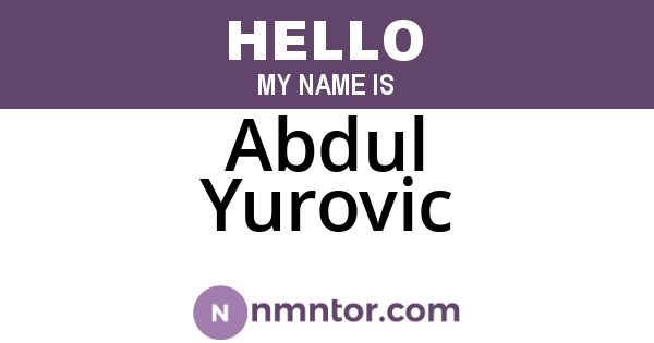 Abdul Yurovic