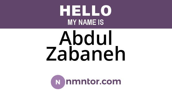 Abdul Zabaneh