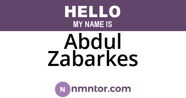 Abdul Zabarkes