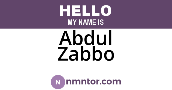 Abdul Zabbo