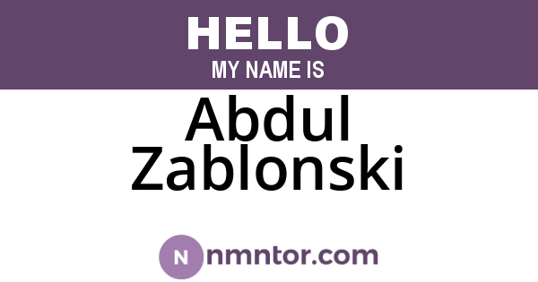 Abdul Zablonski